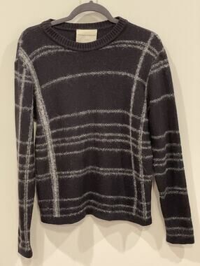 STEPHAN SCHNEIDER Wool/Alpaca Men’s Black & Gray Plaid Sweater Size 5 Small